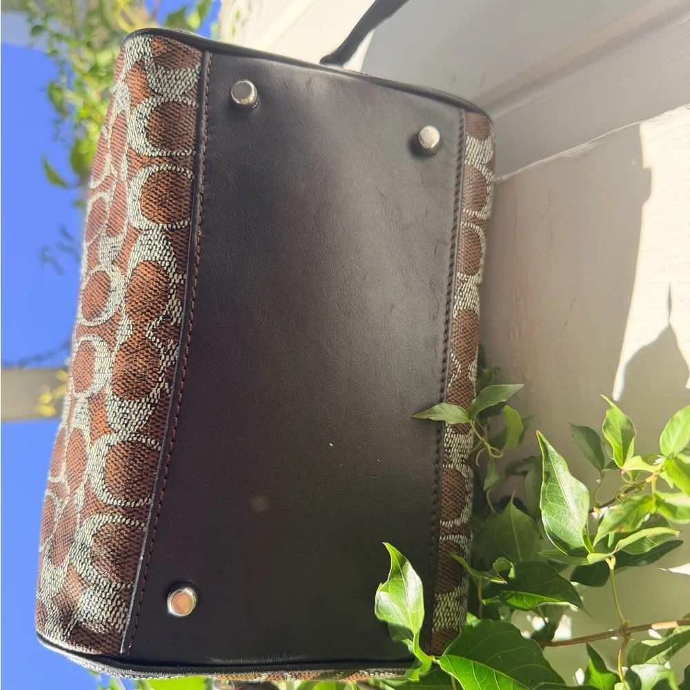 Coach Black and Brown Signature Satchel - Picture 6 of 8